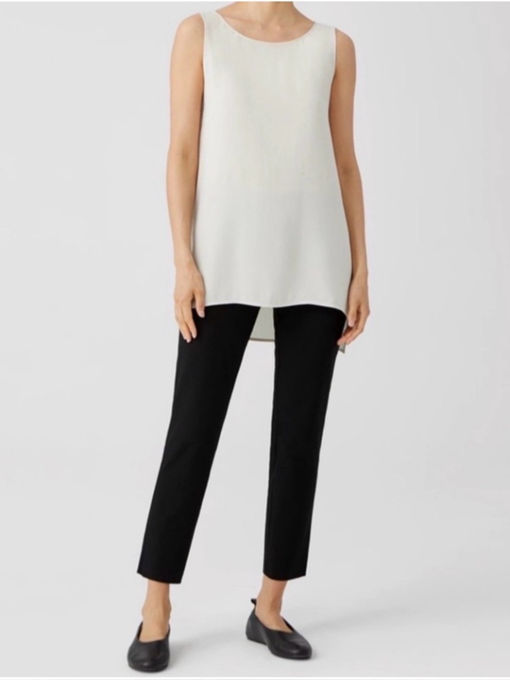 Eileen Fisher Stretch Crepe Tapered Ankle Pant